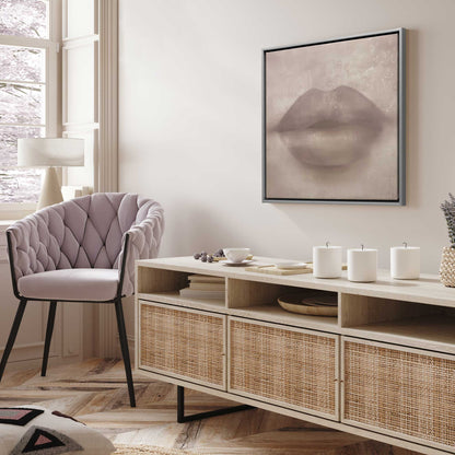 Blush Kiss Lips Canvas Print