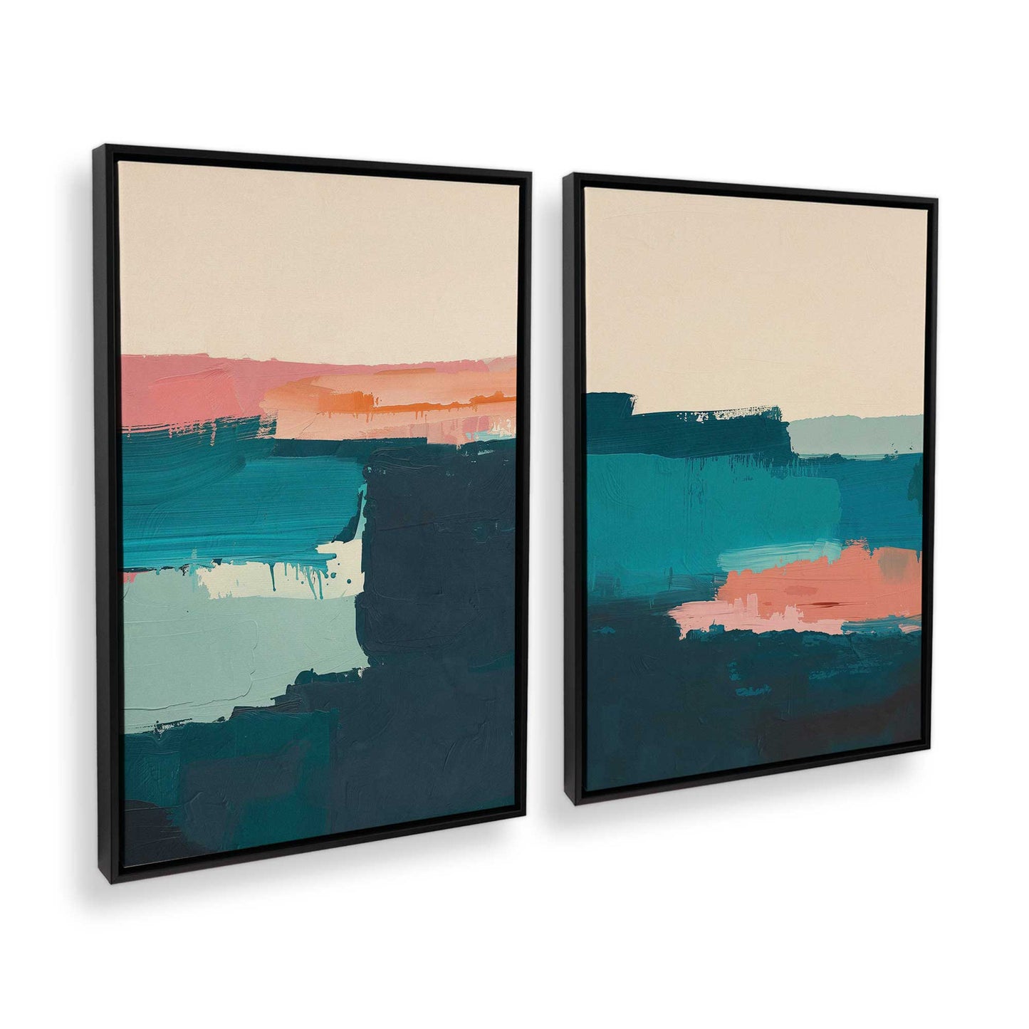 [Color:Satin Black], Picture of art in a Satin Black frame at an angle
