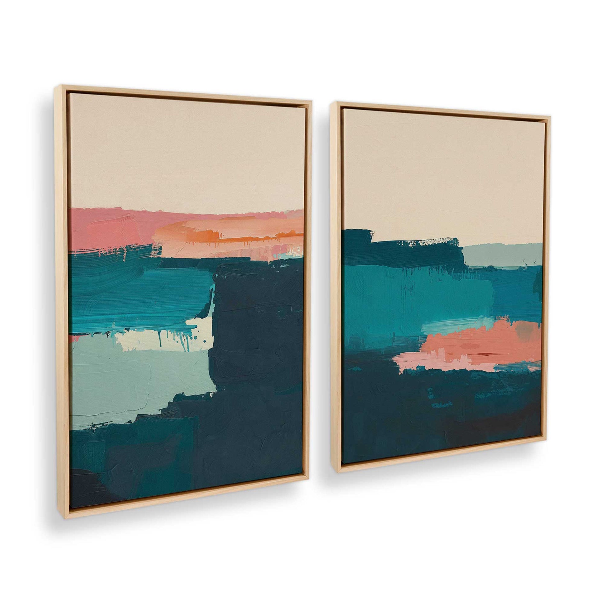 [Color:American Maple], Picture of art in a American Maple frame at an angle