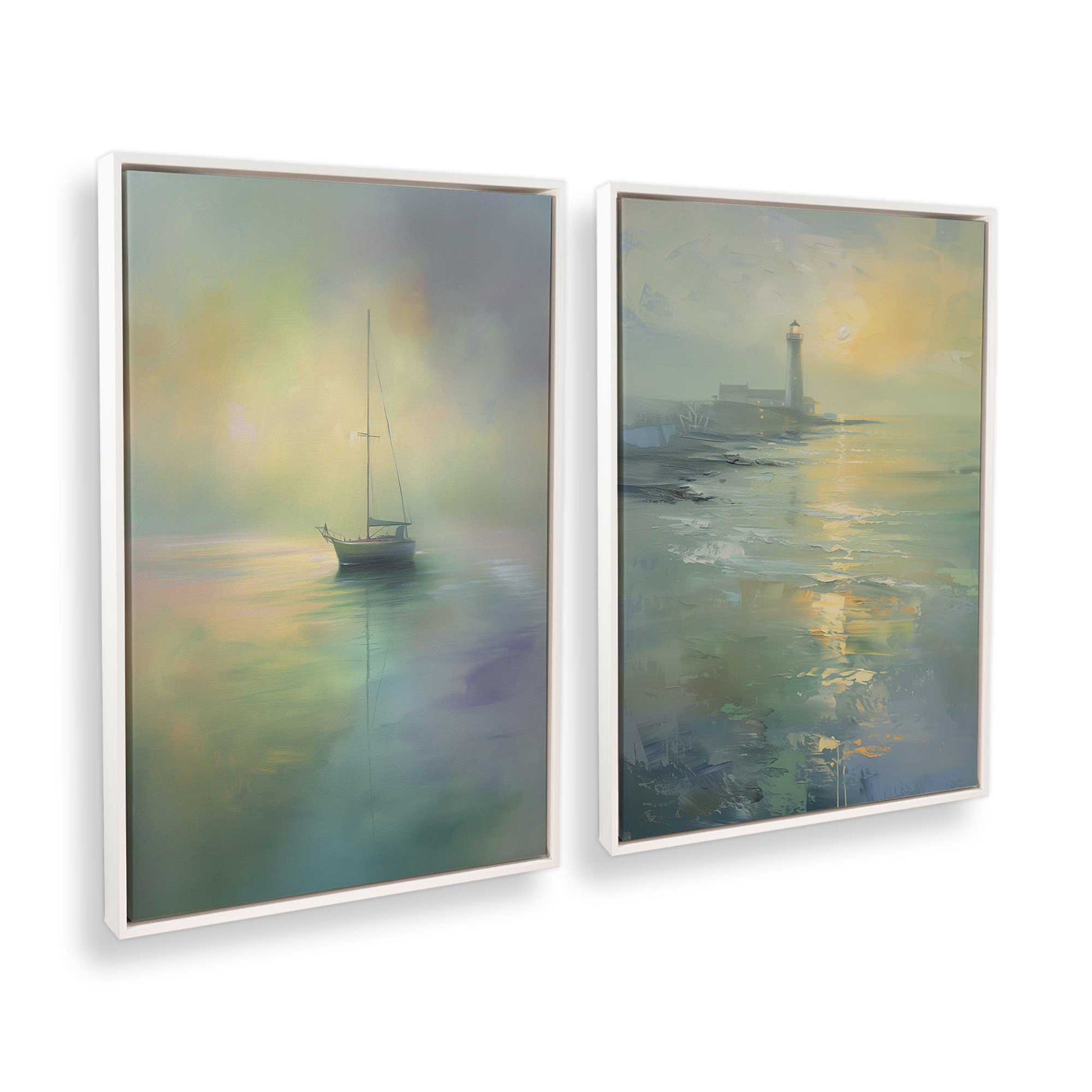 [Color:Opaque White], Picture of art in a White frame at an angle