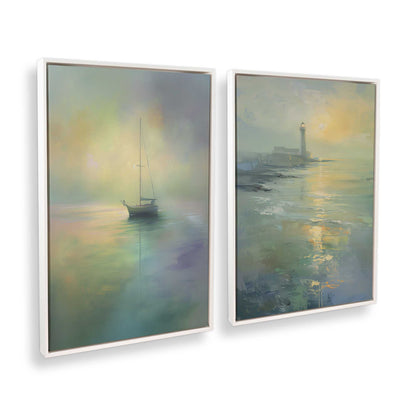 [Color:Opaque White], Picture of art in a White frame at an angle