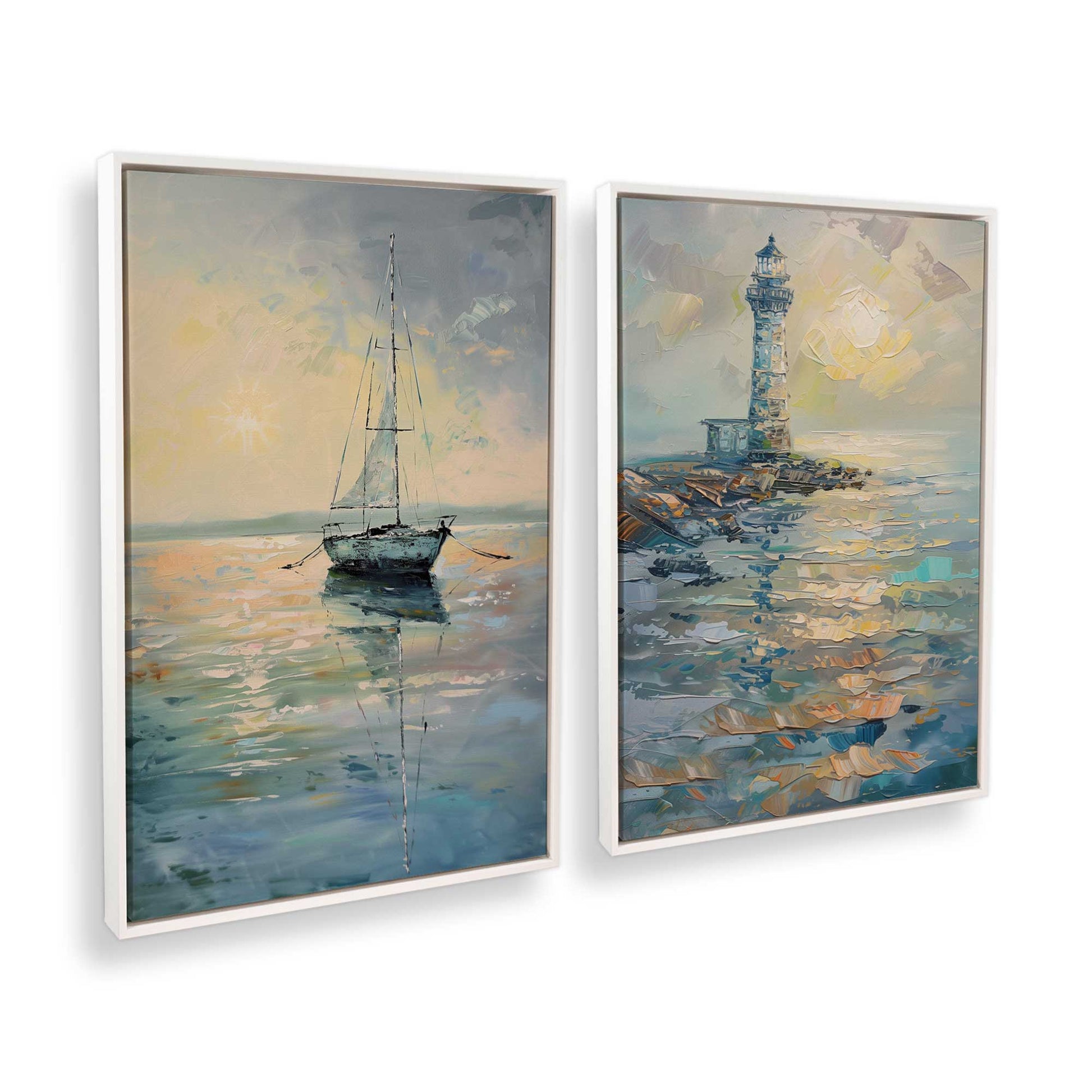 [Color:Opaque White], Picture of art in a White frame at an angle