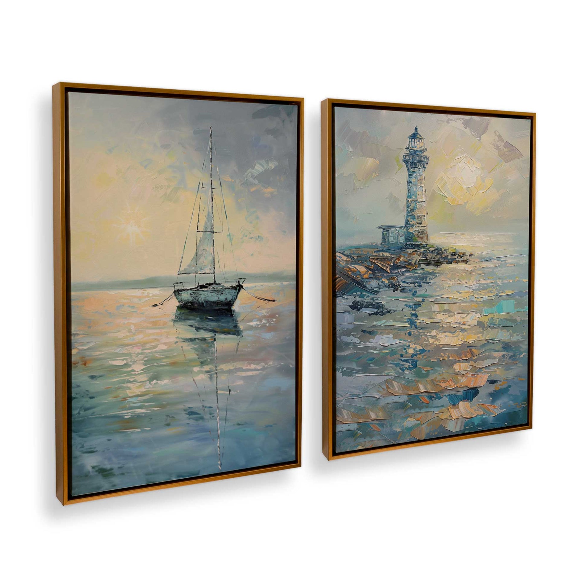 [Color:Polished Gold], Picture of art in a Polished Gold frame at an angle