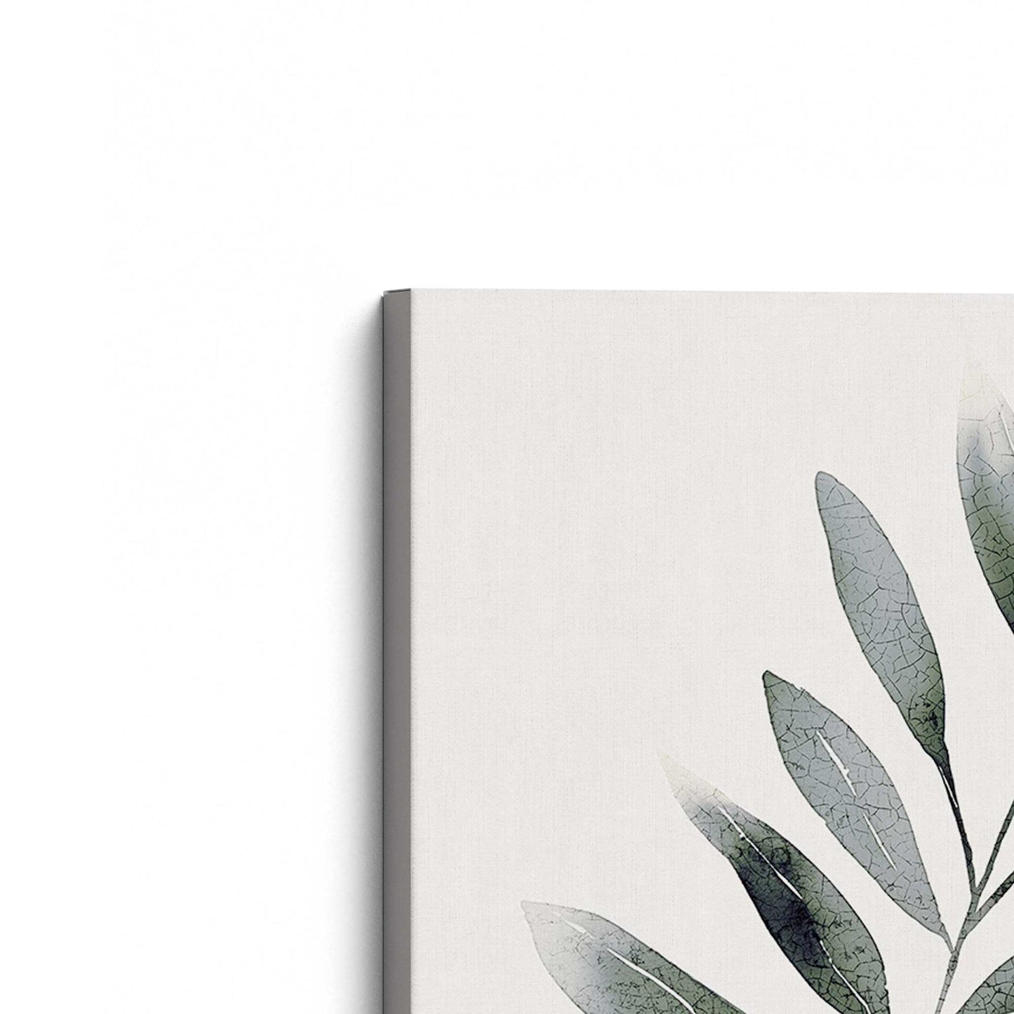 Soft Green Leaves Canvas Print, Set of 2