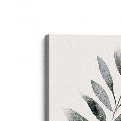 Soft Green Leaves Canvas Print, Set of 2