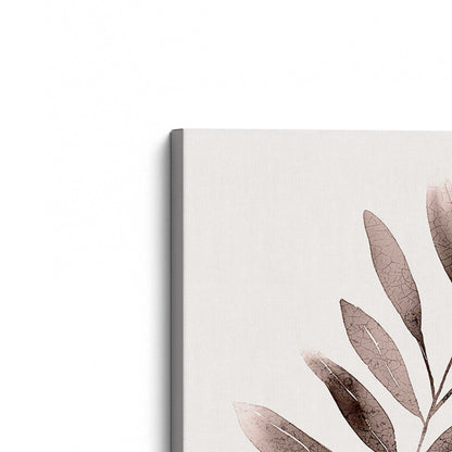 Soft Blush Leaves Canvas Print, Set of 2