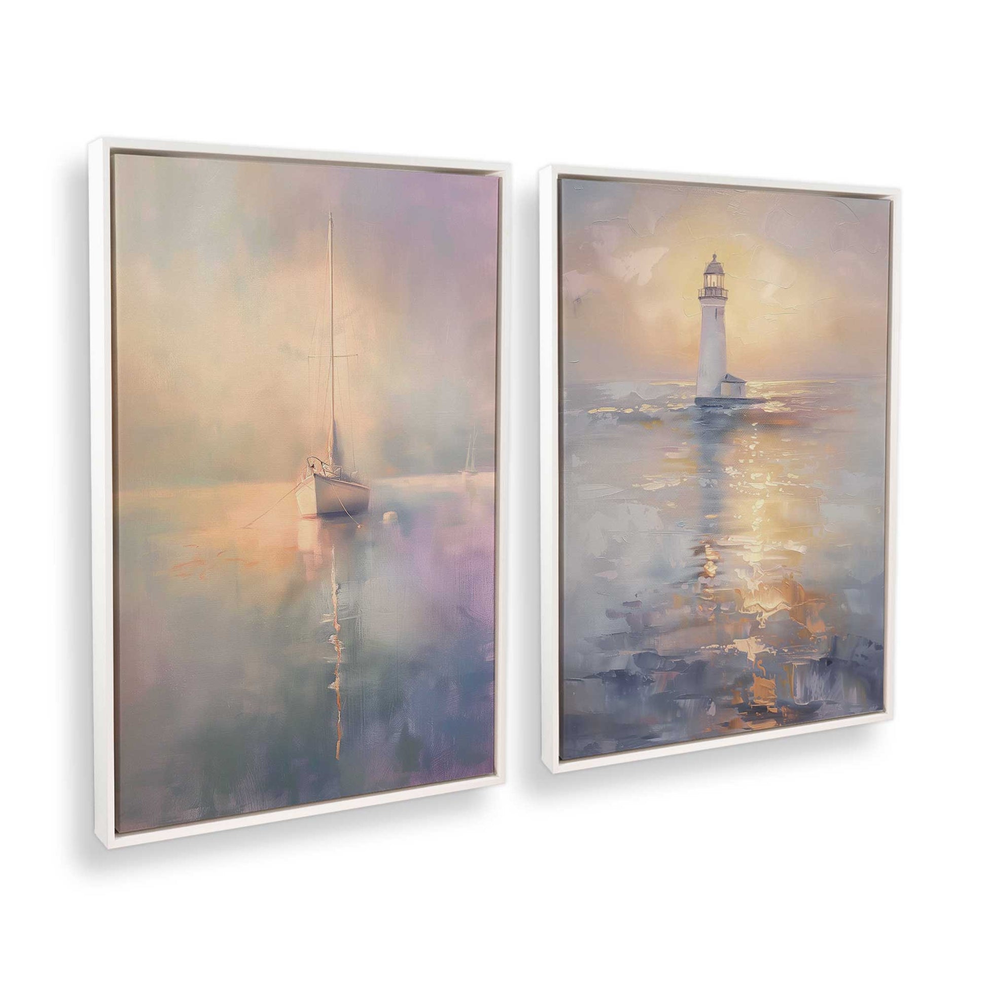 [Color:Opaque White], Picture of art in a White frame at an angle