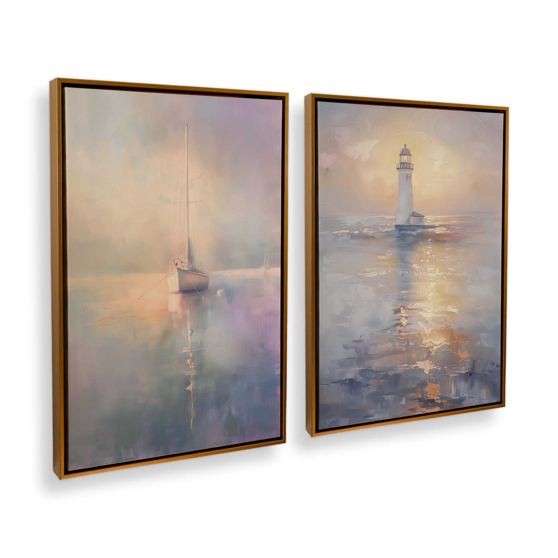 [Color:Polished Gold], Picture of art in a Polished Gold frame at an angle