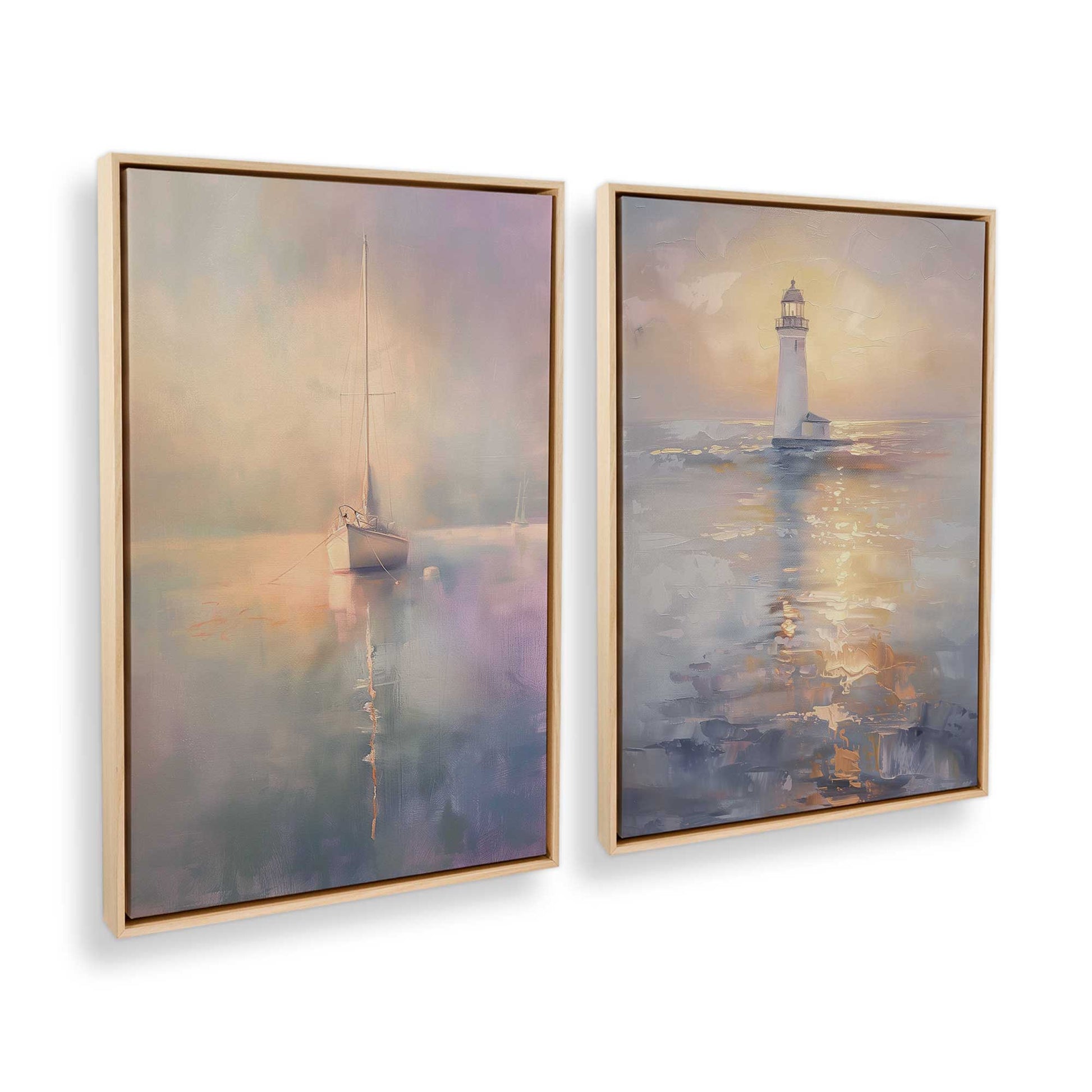 [Color:American Maple], Picture of art in a American Maple frame at an angle