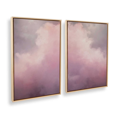 [Color:American Maple], Picture of art in a American Maple frame at an angle