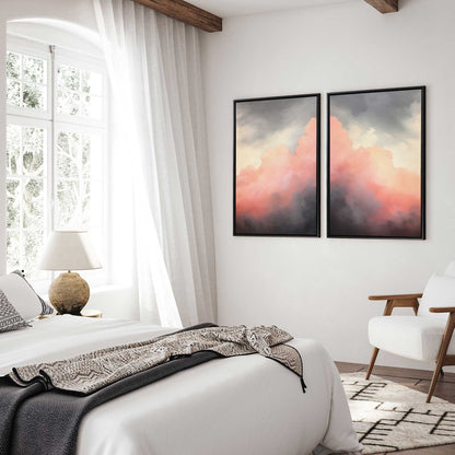 Moody Sunset Clouds Canvas Print, Set of 2