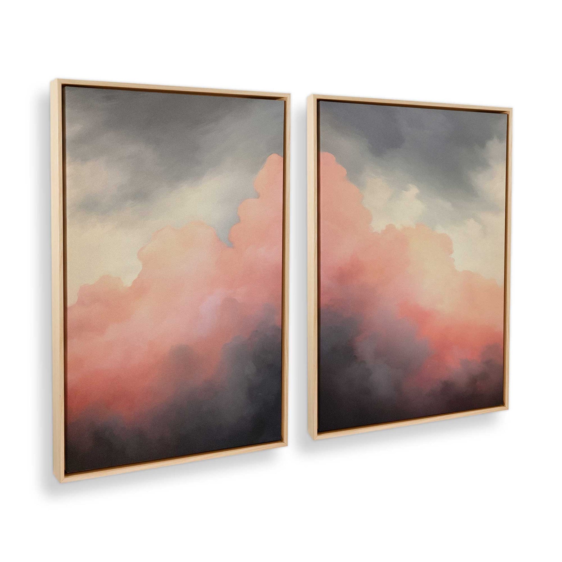 [Color:American Maple], Picture of art in a American Maple frame at an angle