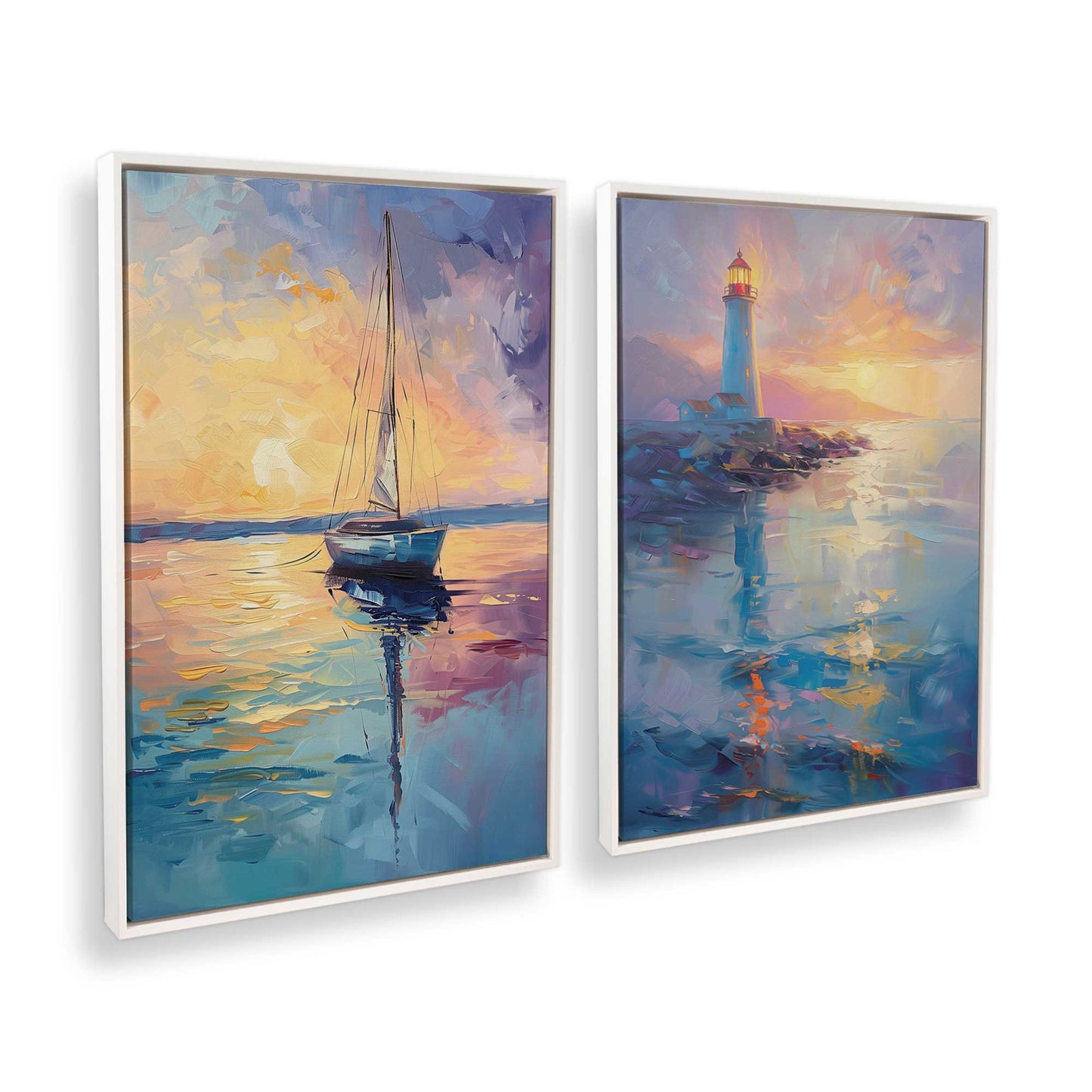[Color:Opaque White], Picture of art in a White frame at an angle