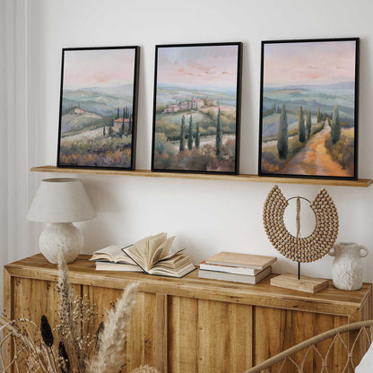 Tuscany Countryside Canvas Print, Set of 3