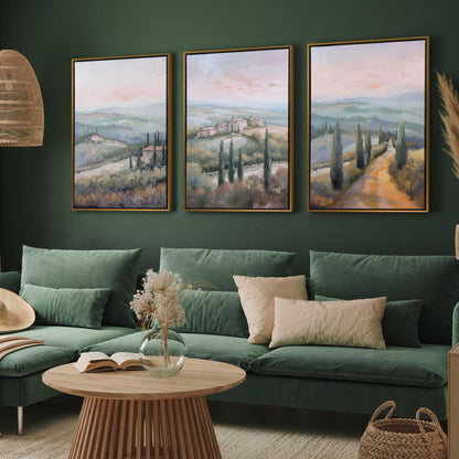Tuscany Countryside Canvas Print, Set of 3