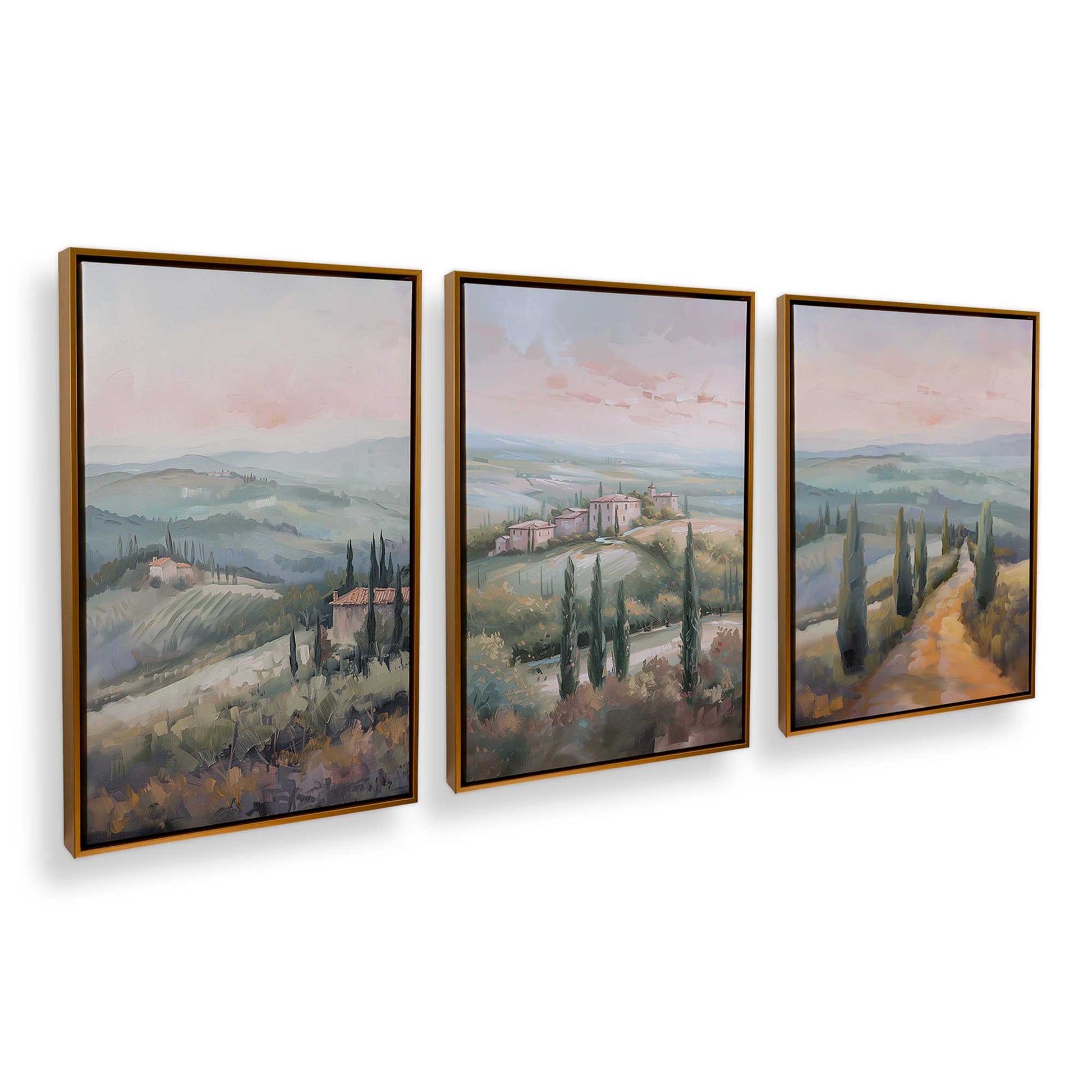 [Color:Polished Gold], Picture of art in a Polished Gold frame at an angle