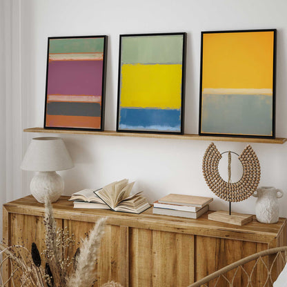 Colorful Abstract Blocks Canvas Print, Set of 3