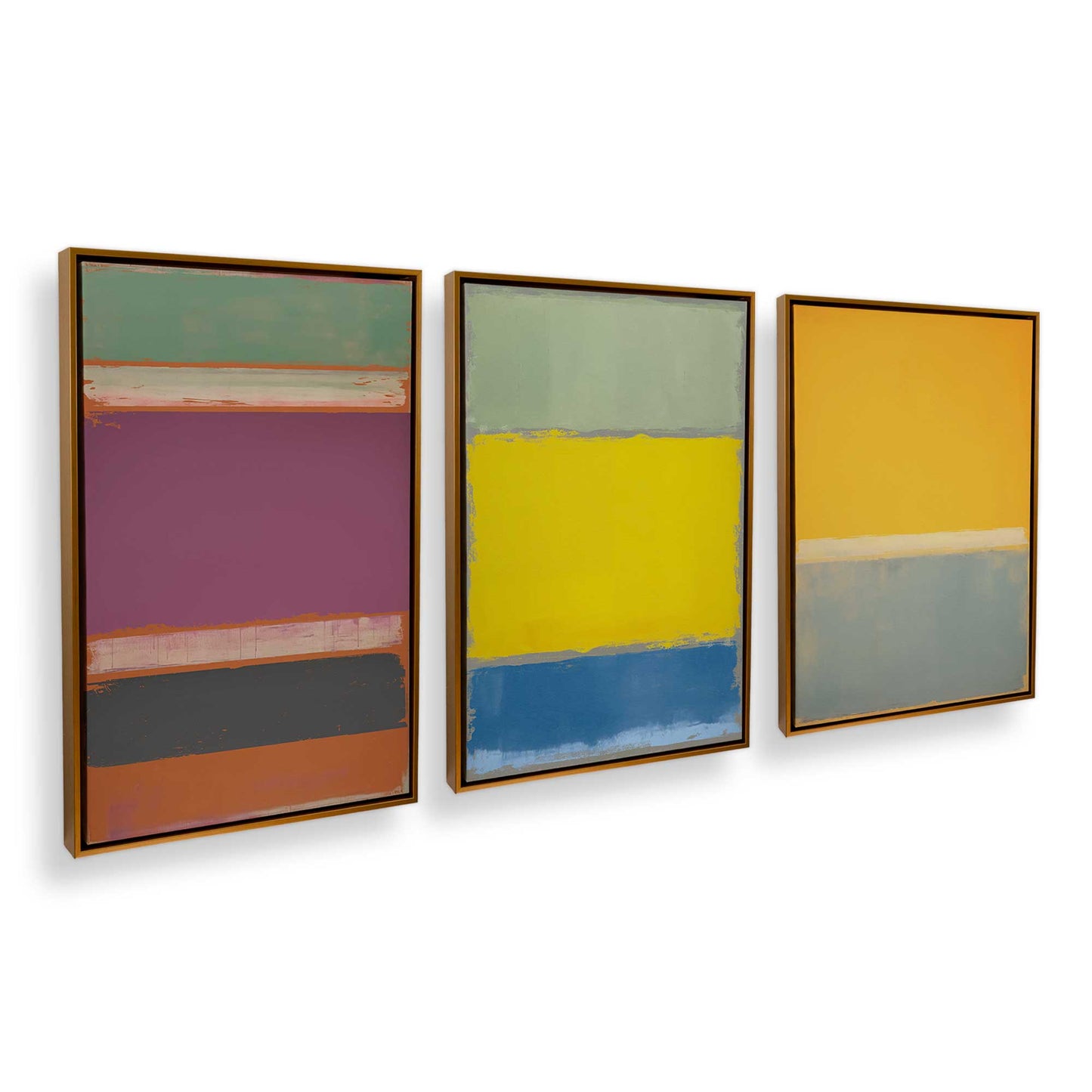 [Color:Polished Gold], Picture of art in a Polished Gold frame at an angle