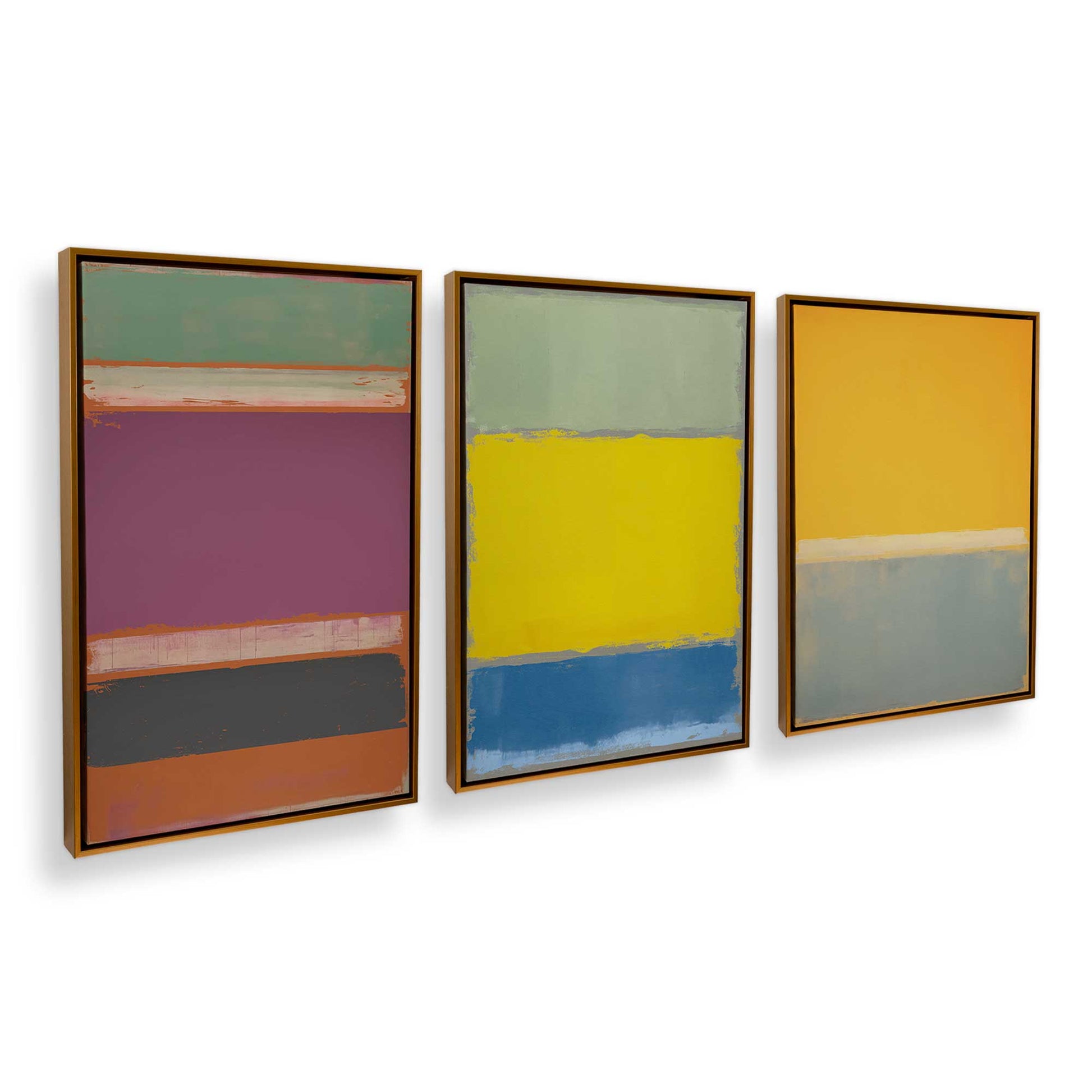 [Color:Polished Gold], Picture of art in a Polished Gold frame at an angle