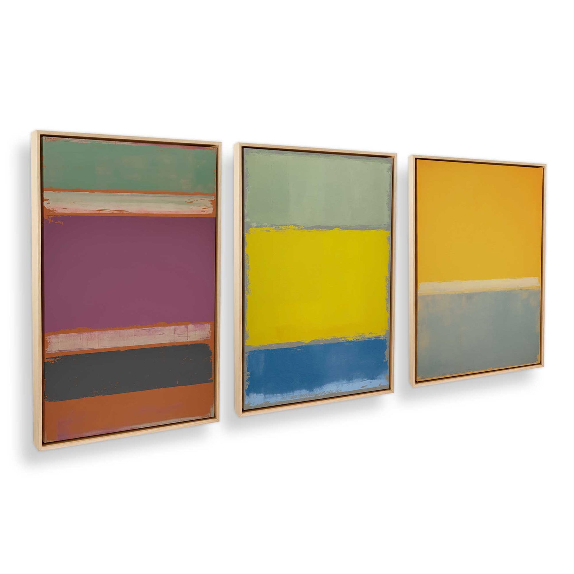 [Color:American Maple], Picture of art in a American Maple frame at an angle