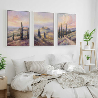 Glowing Tuscan Landscape Canvas Print, Set of 3