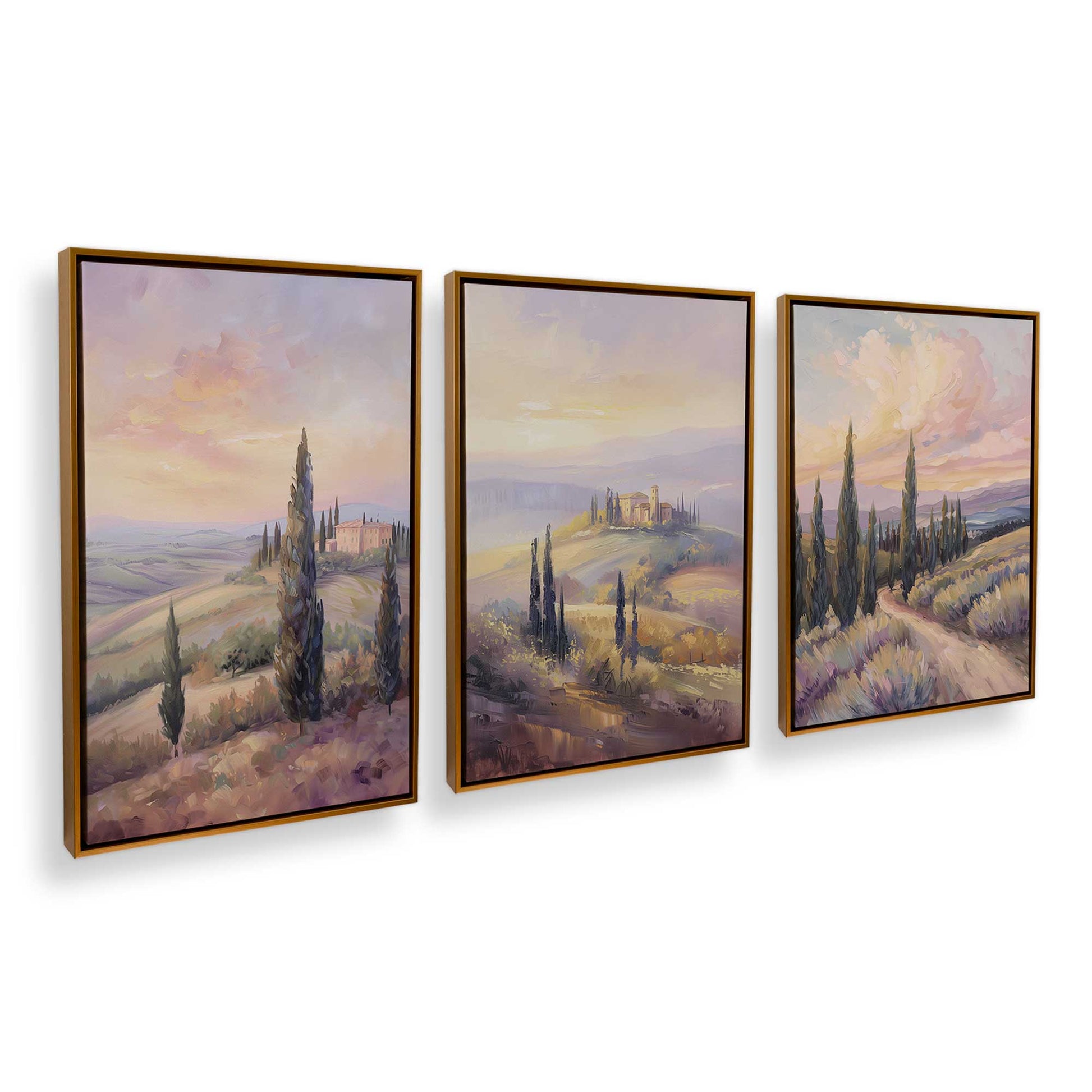 [Color:Polished Gold], Picture of art in a Polished Gold frame at an angle