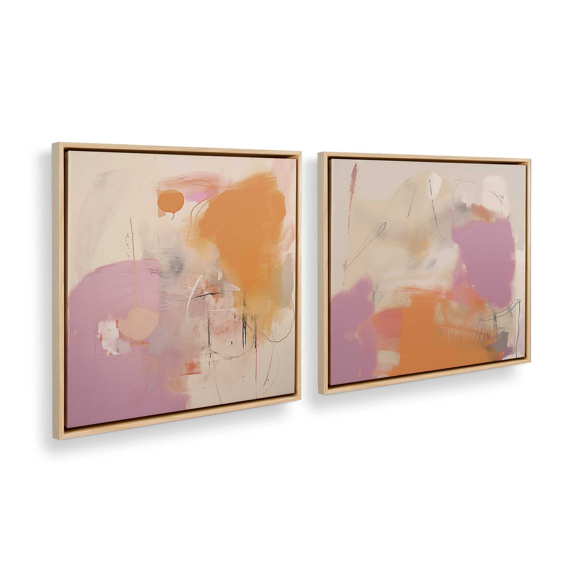 [Color:American Maple], Picture of art in a American Maple frame at an angle