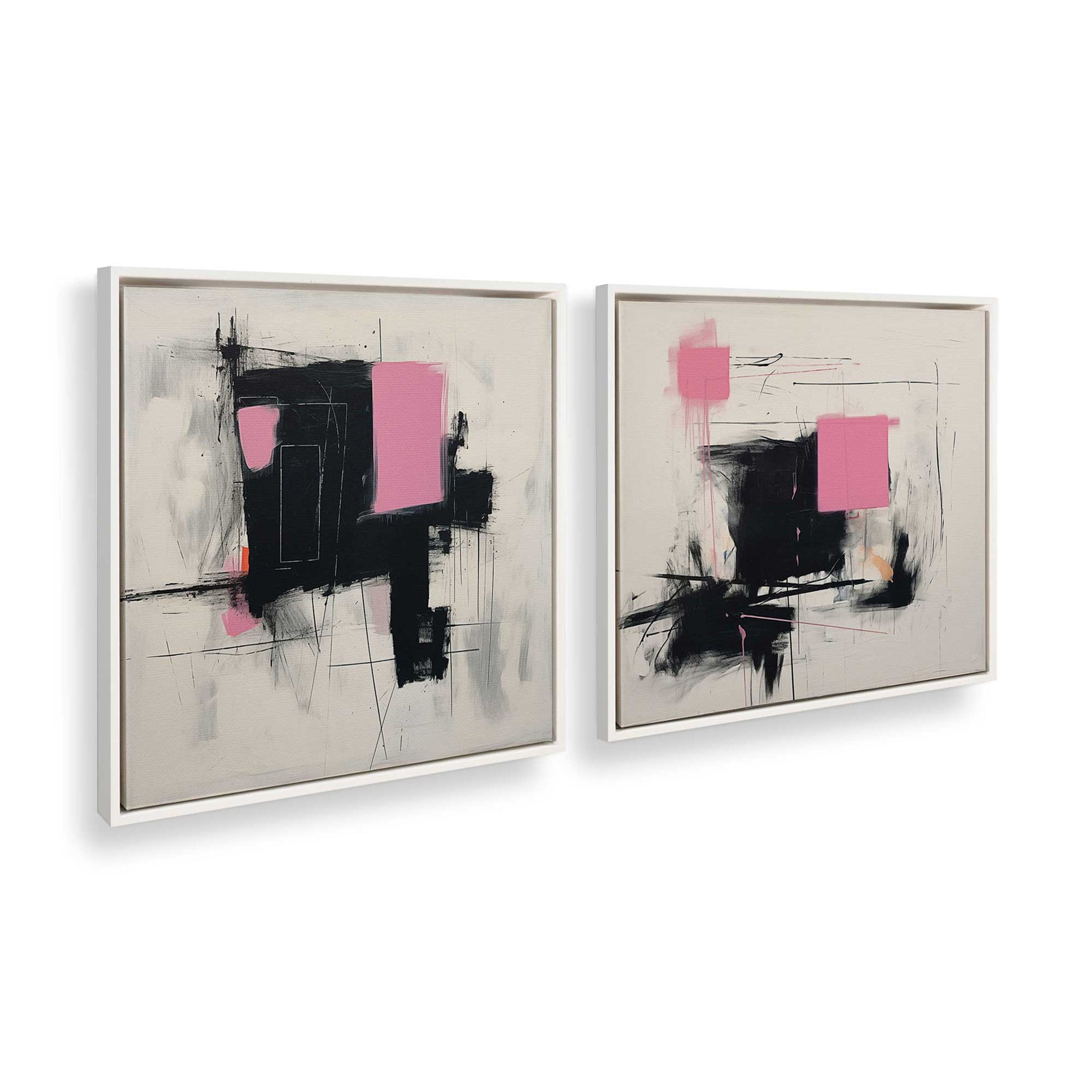 [Color:Opaque White], Picture of art in a White frame at an angle