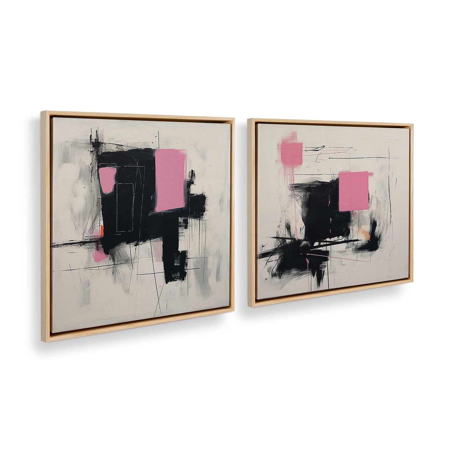[Color:American Maple], Picture of art in a American Maple frame at an angle