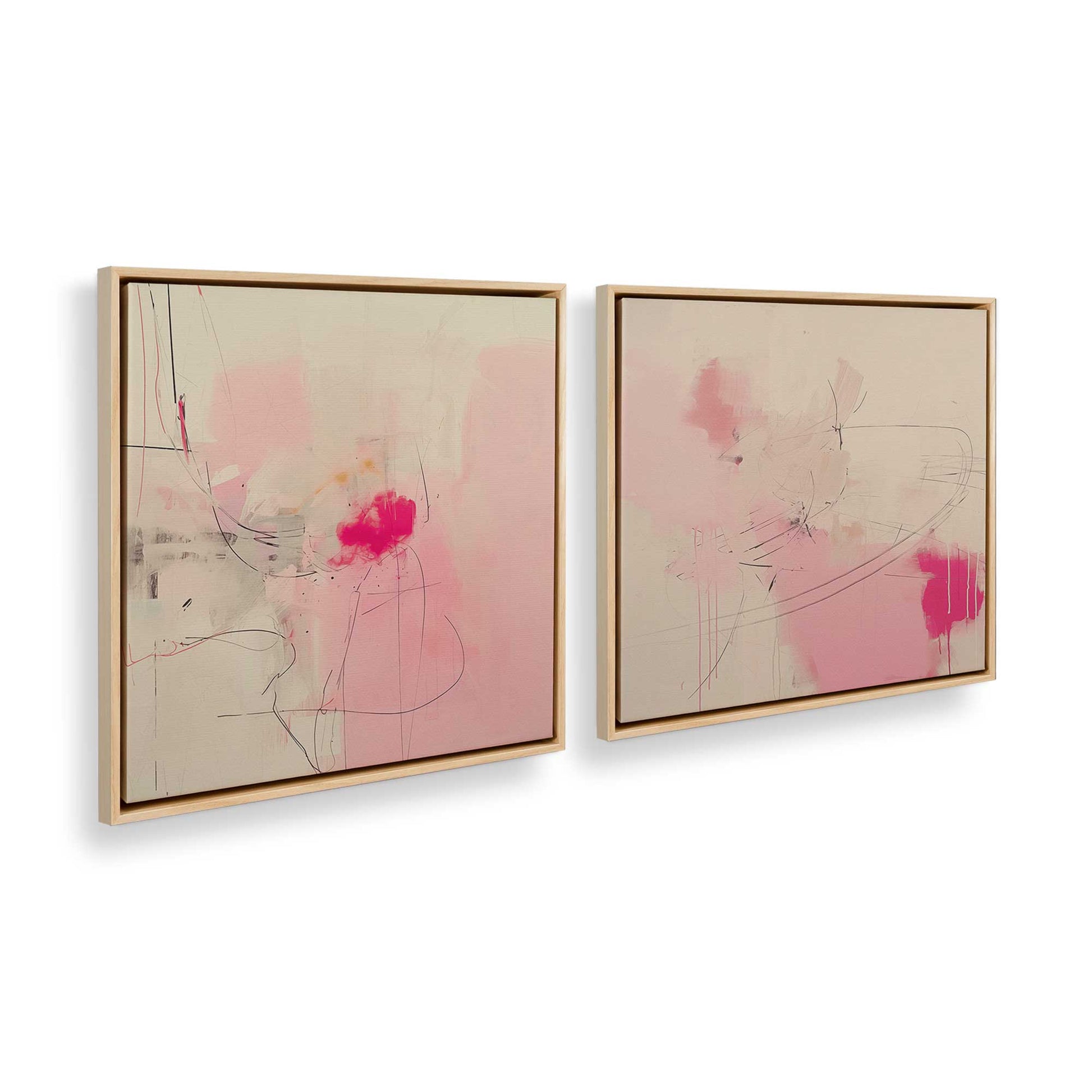 [Color:American Maple], Picture of art in a American Maple frame at an angle