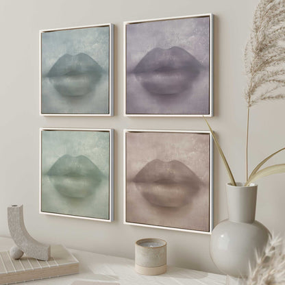 Colorful Kiss Lips Canvas Print, Set of 4