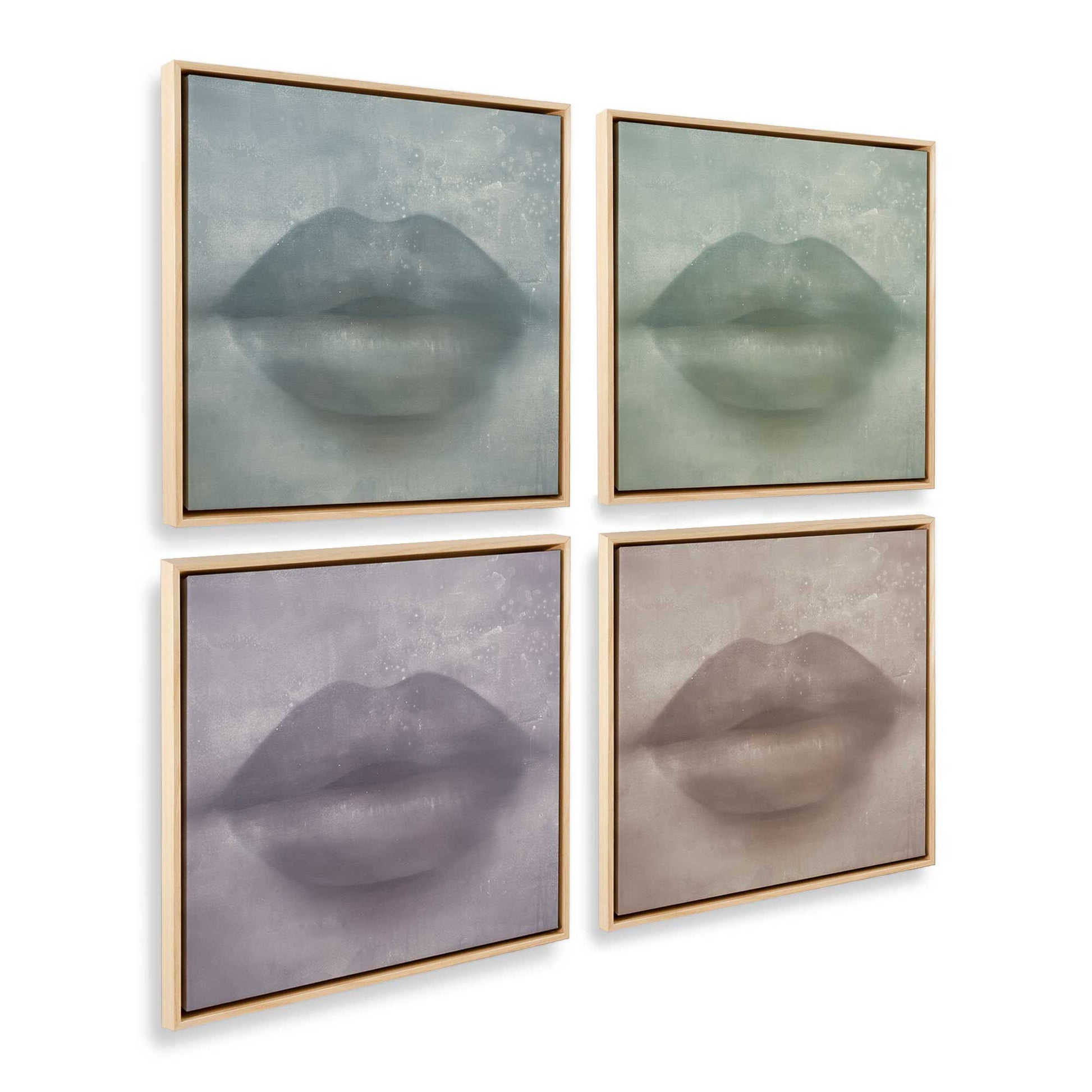 [Color:American Maple], Picture of art in a American Maple frame at an angle