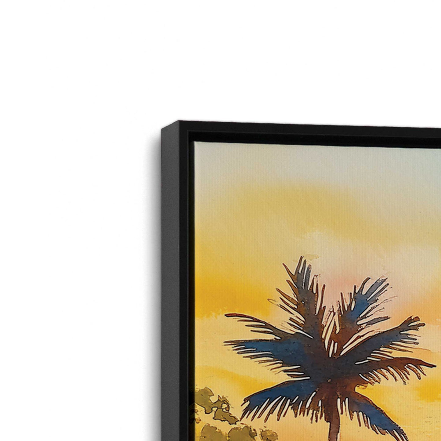 [Color:Satin Black], Picture of art in a Satin Black frame at an angle
