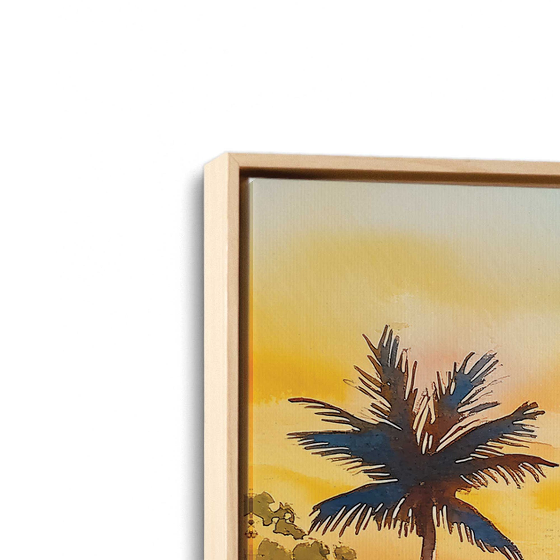 [Color:American Maple], Picture of art in a American Maple frame at an angle