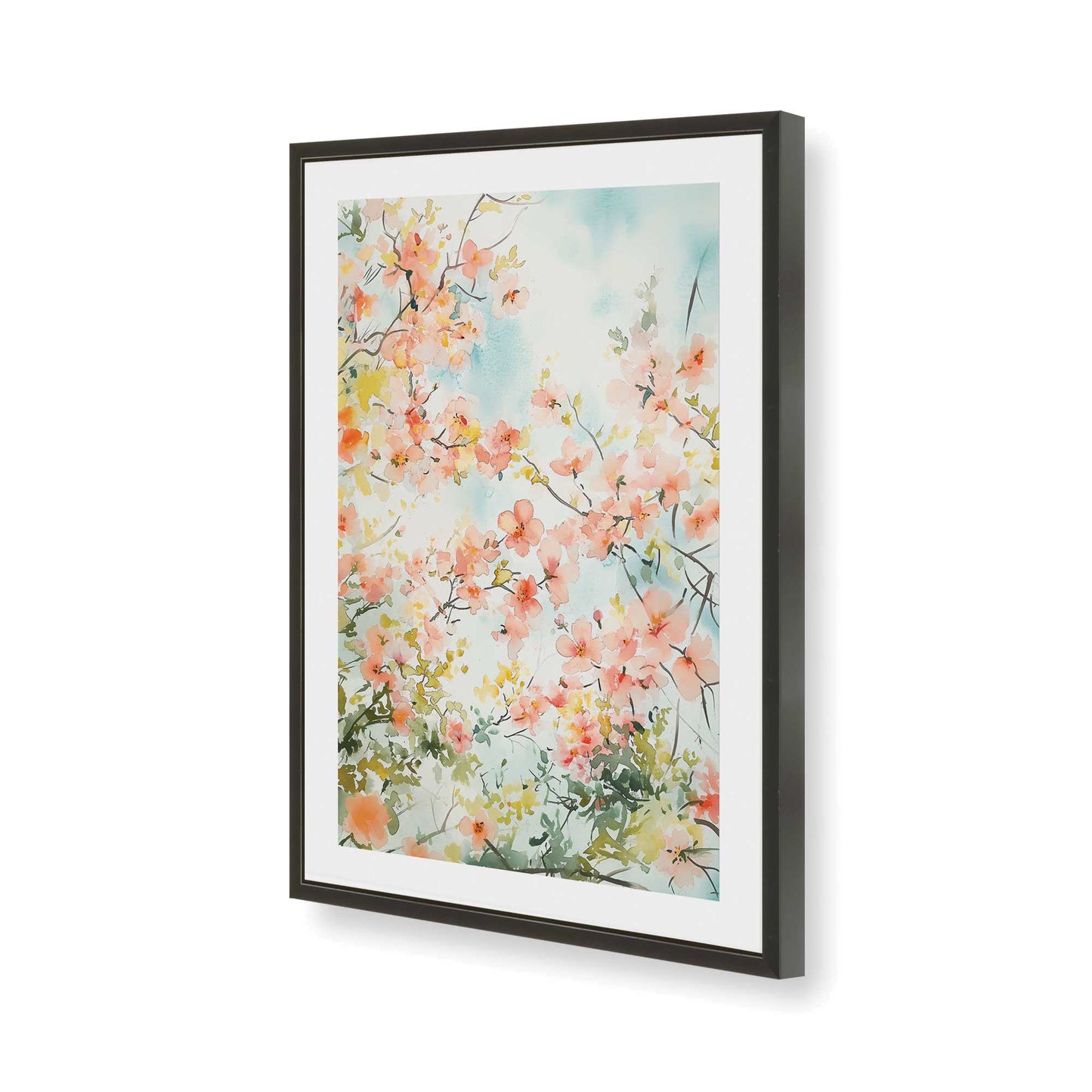 [Color:Satin Black], Picture of art in a Satin Black frame of the corner