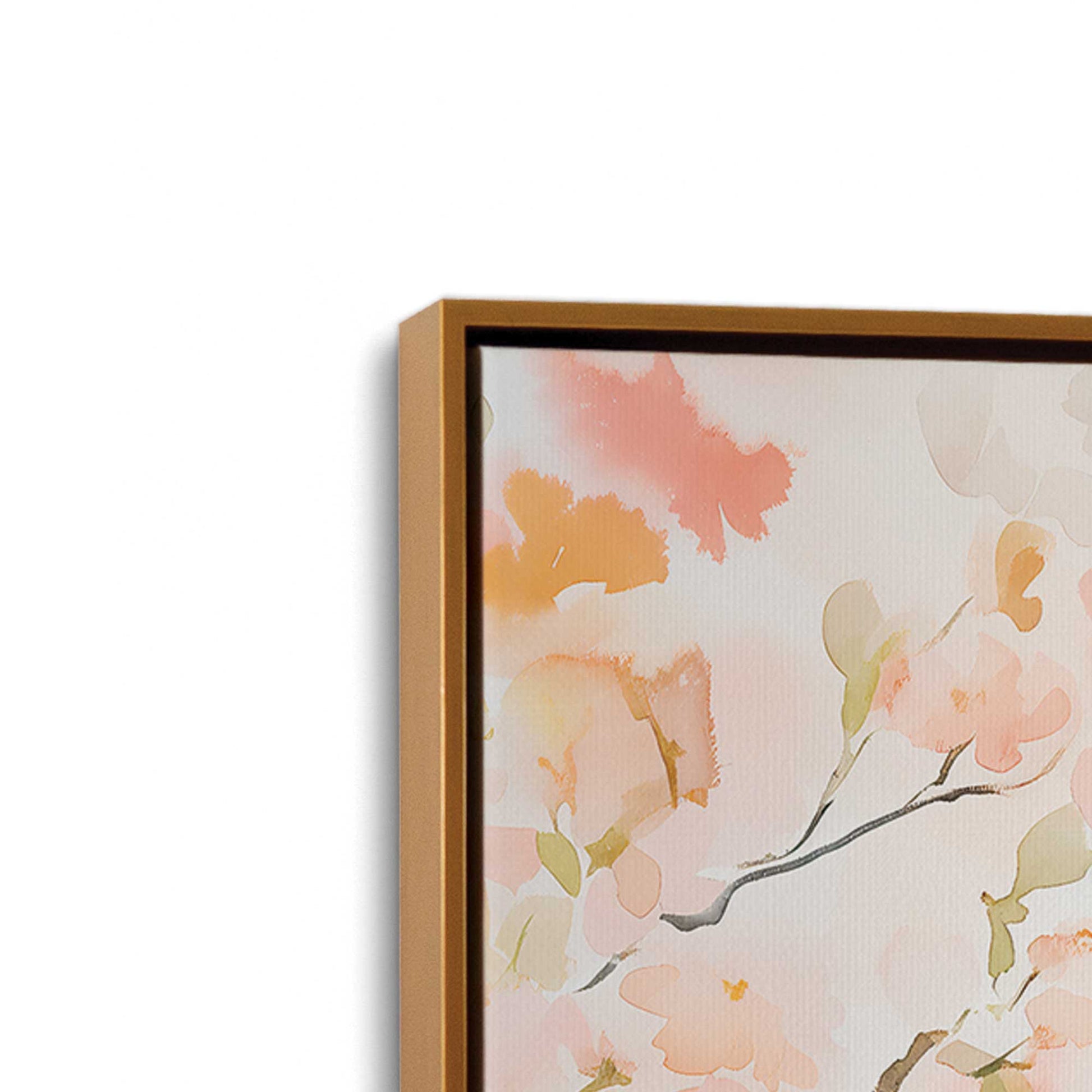 [Color:Polished Gold], Picture of art in a Polished Gold frame at an angle