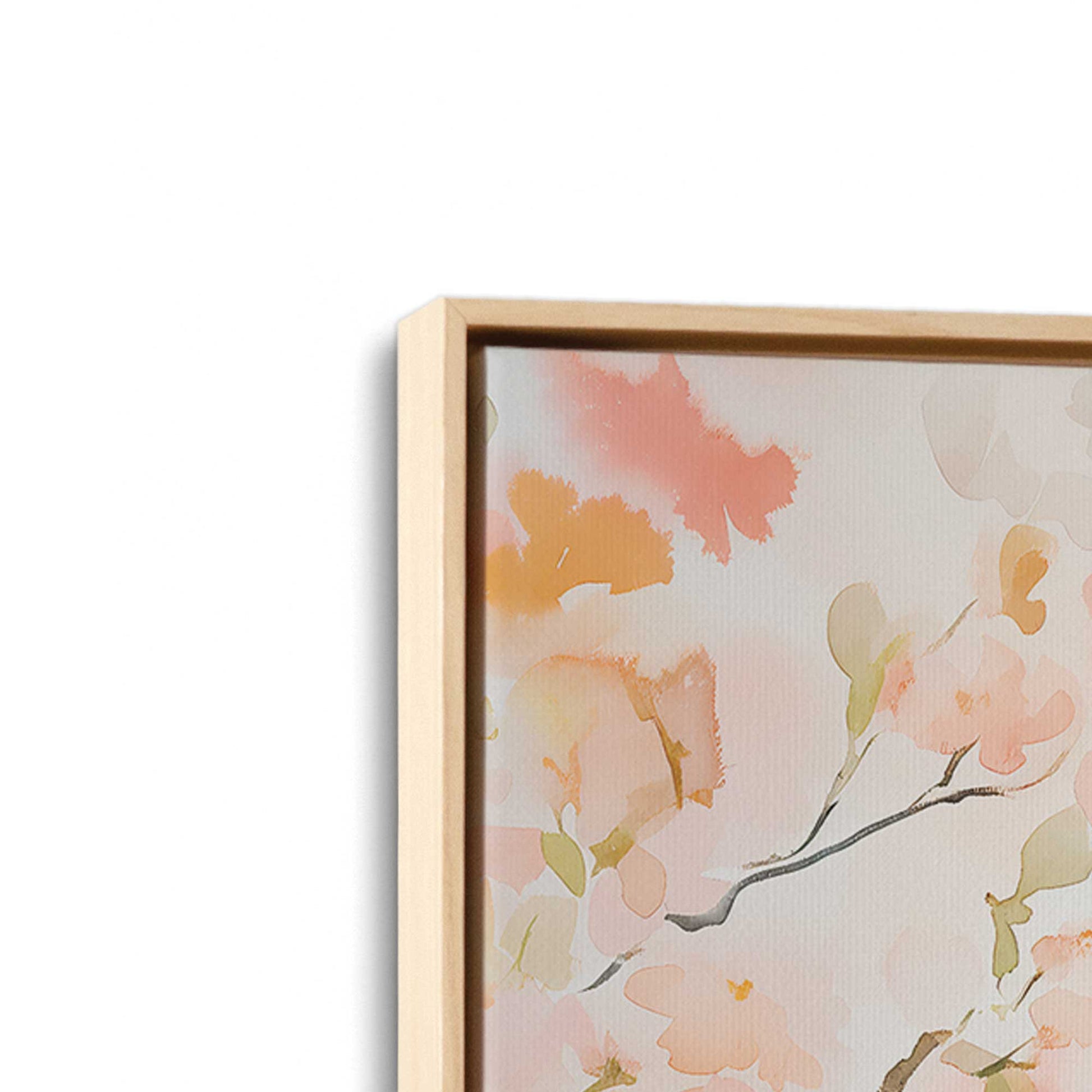 [Color:American Maple], Picture of art in a American Maple frame at an angle