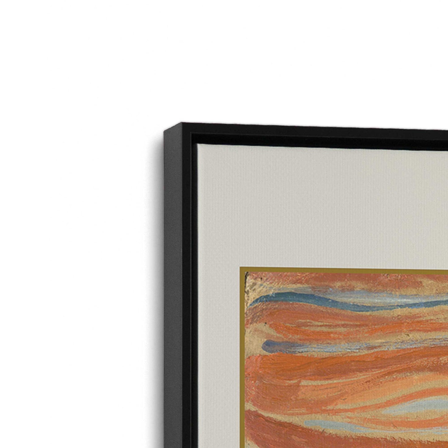 [Color:Satin Black], Picture of art in a Satin Black frame at an angle
