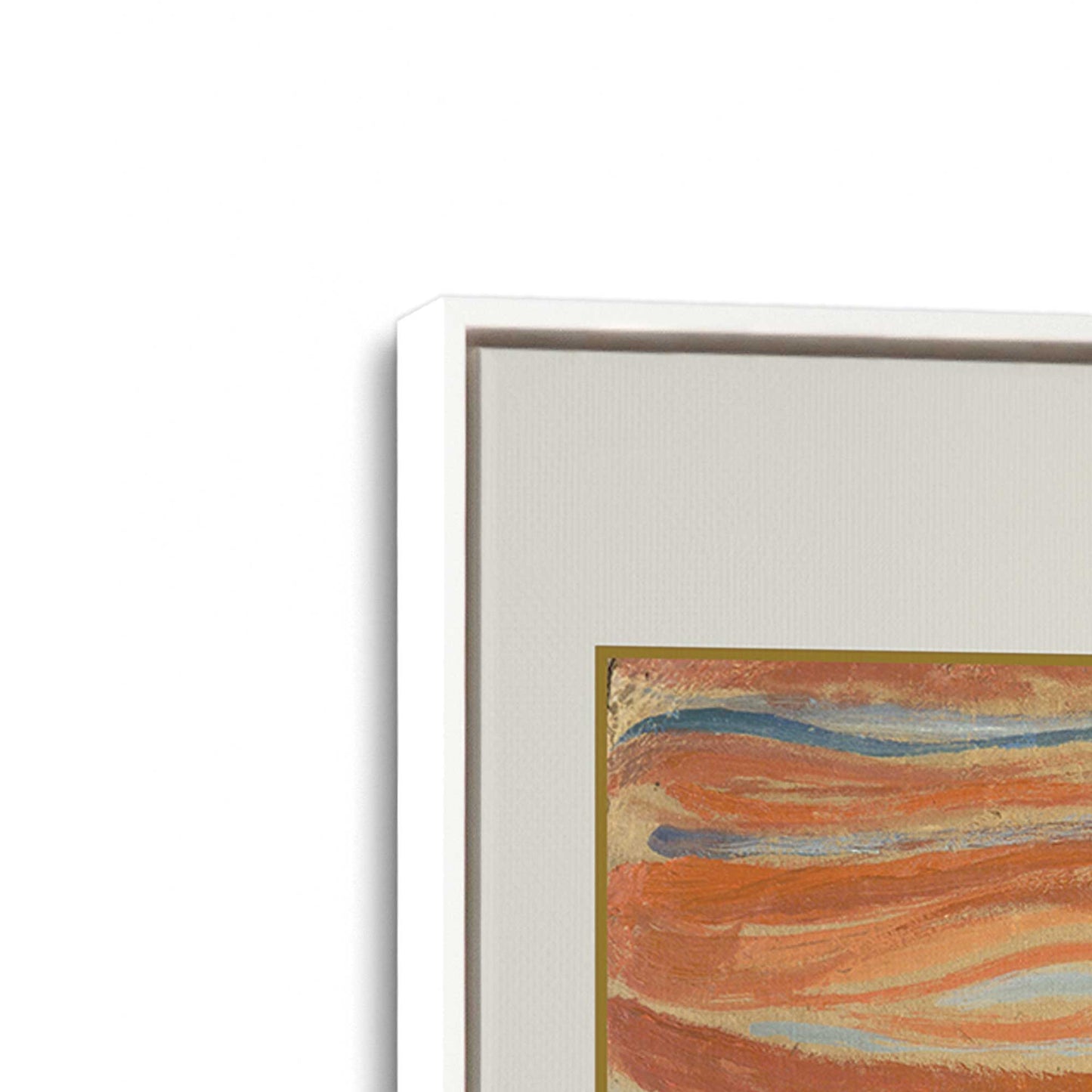 [Color:Opaque White], Picture of art in a White frame at an angle