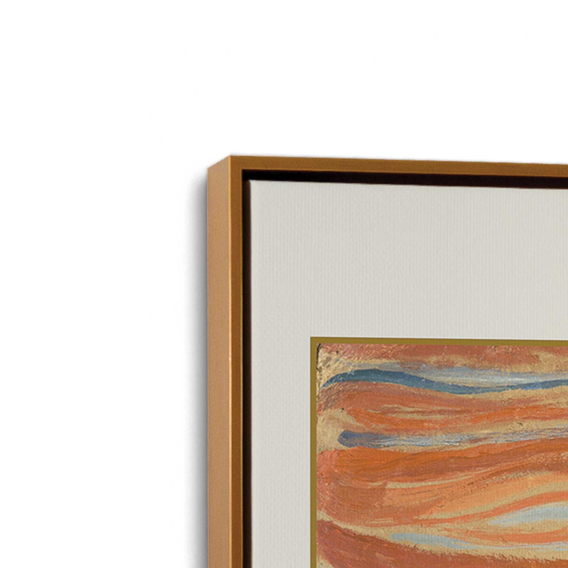 [Color:Polished Gold], Picture of art in a Polished Gold frame at an angle