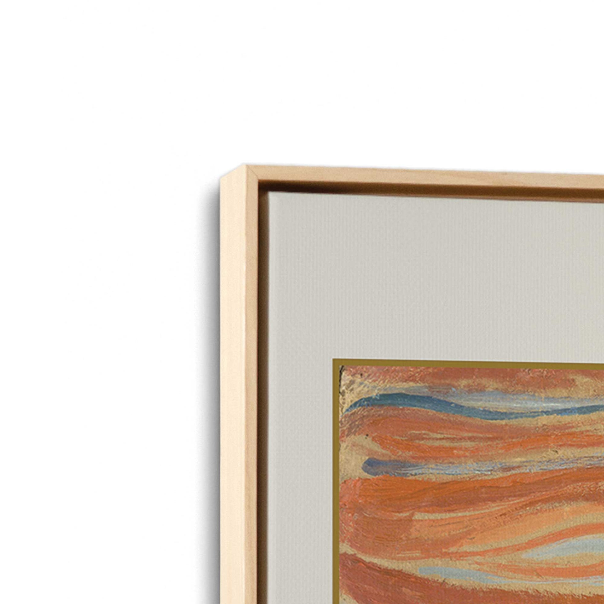 [Color:American Maple], Picture of art in a American Maple frame at an angle