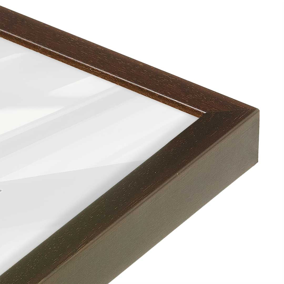 [Color:Brown], Picture of art in a Brown frame at an angle