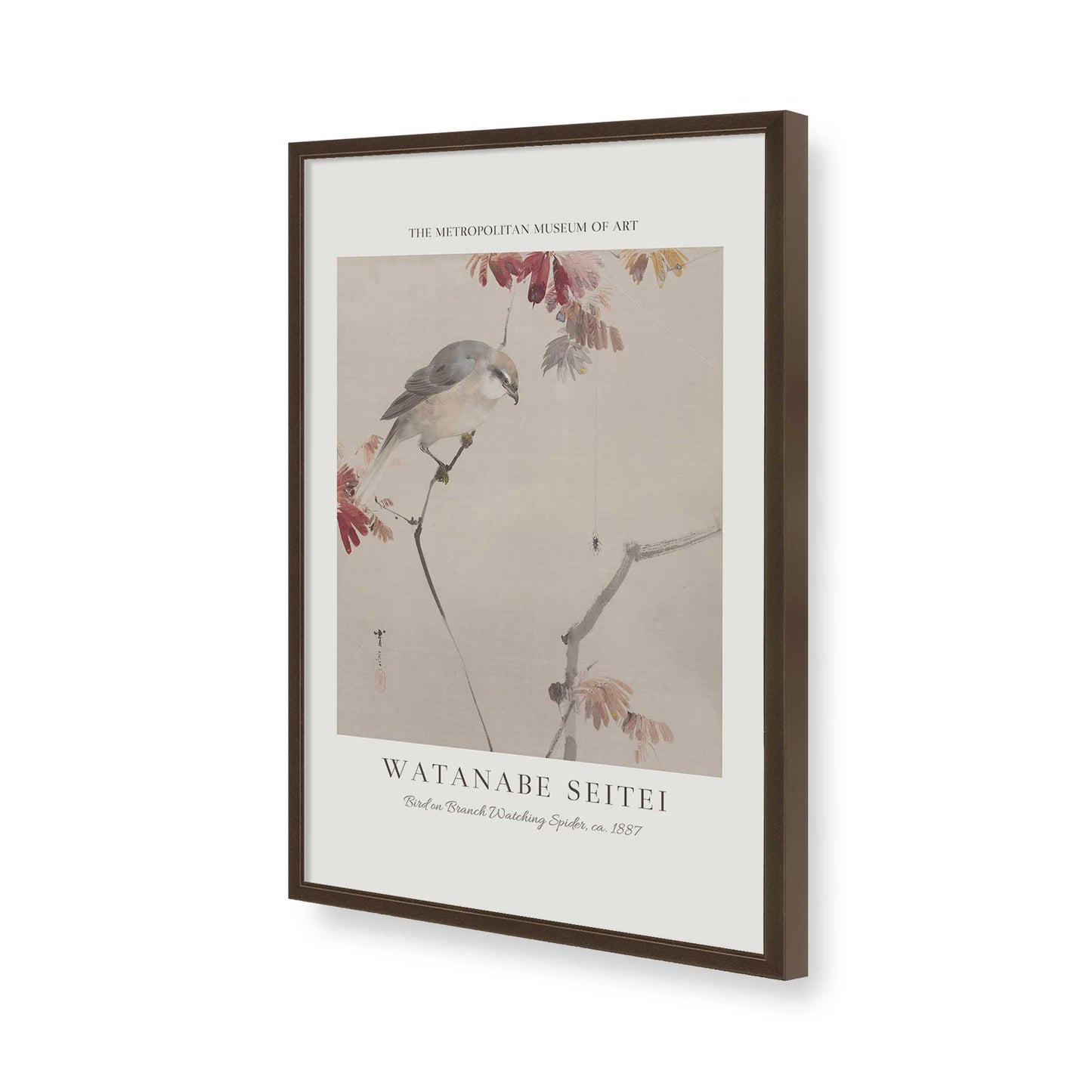 [Color:Brown], Picture of art in a Brown frame of the corner