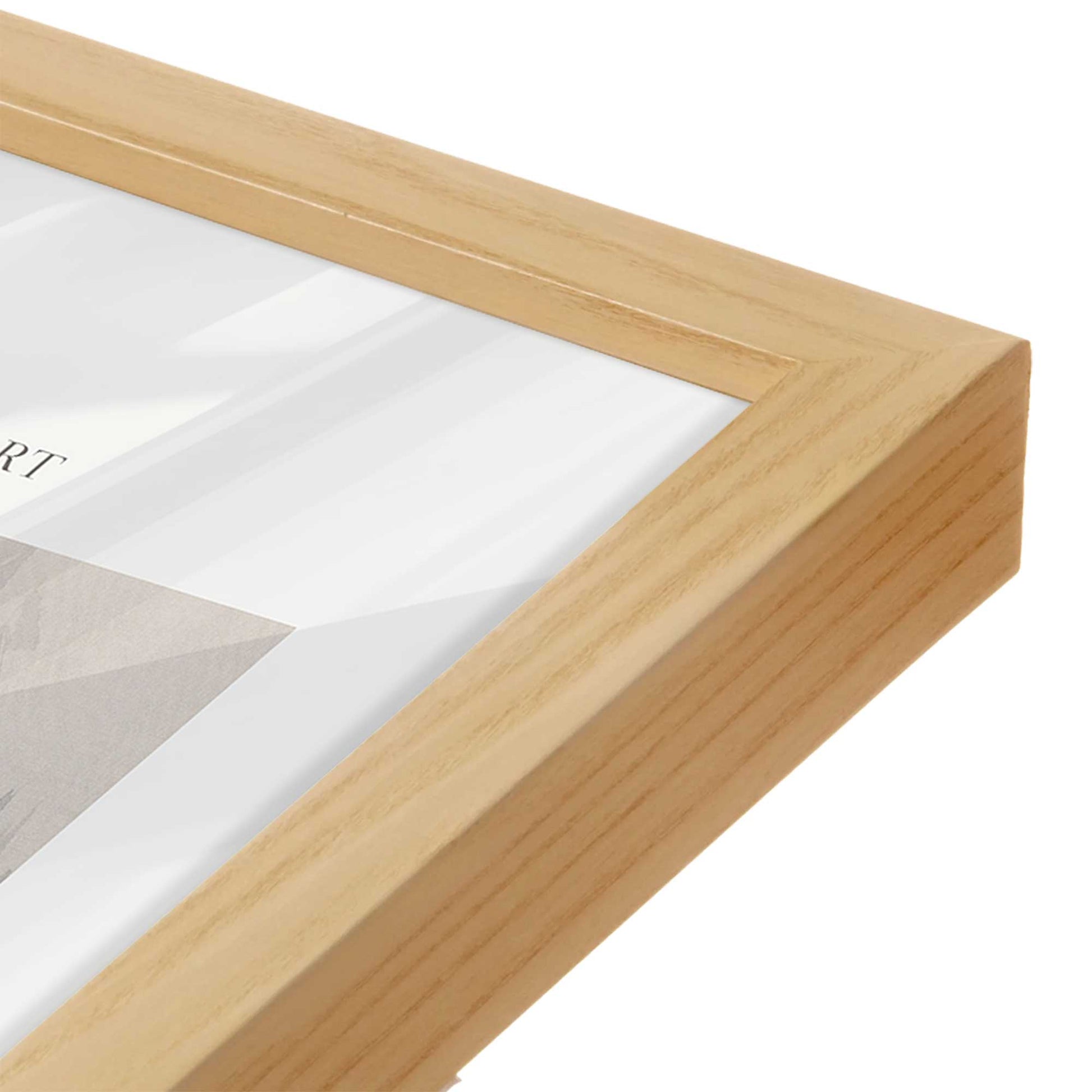 [Color:American Maple], Picture of art in a American Maple frame at an angle
