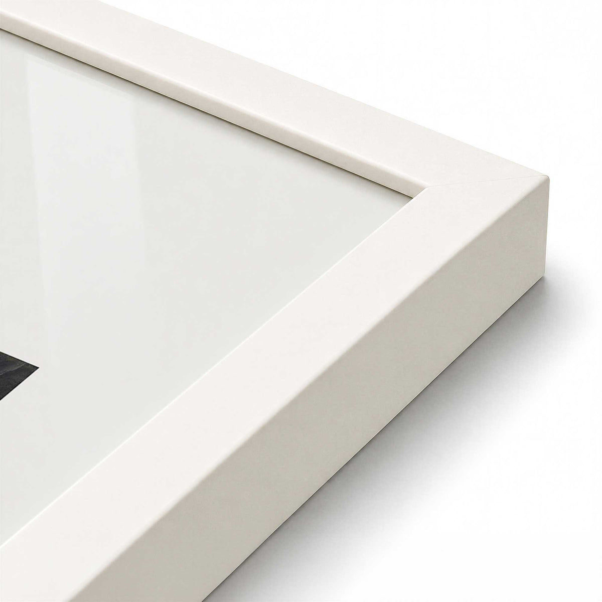 [Color:Opaque White], Picture of art in a Opaque White frame at an angle