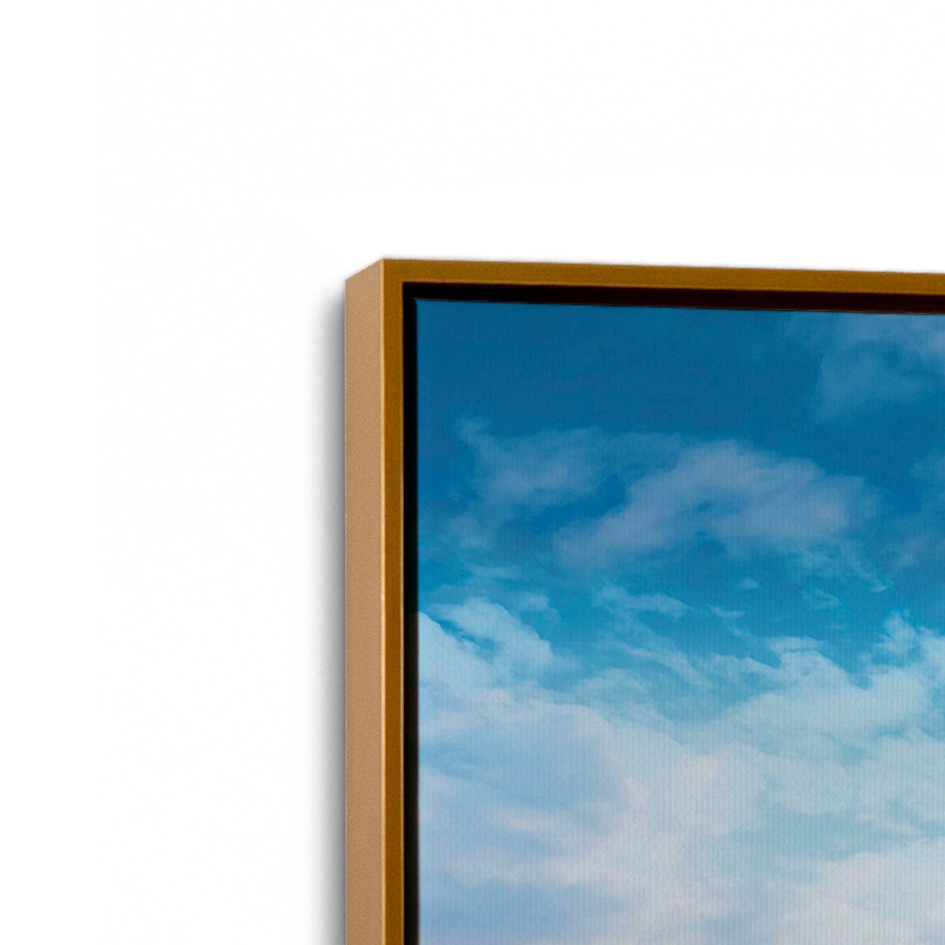 [Color:Polished Gold], Picture of art in a Polished Gold frame at an angle