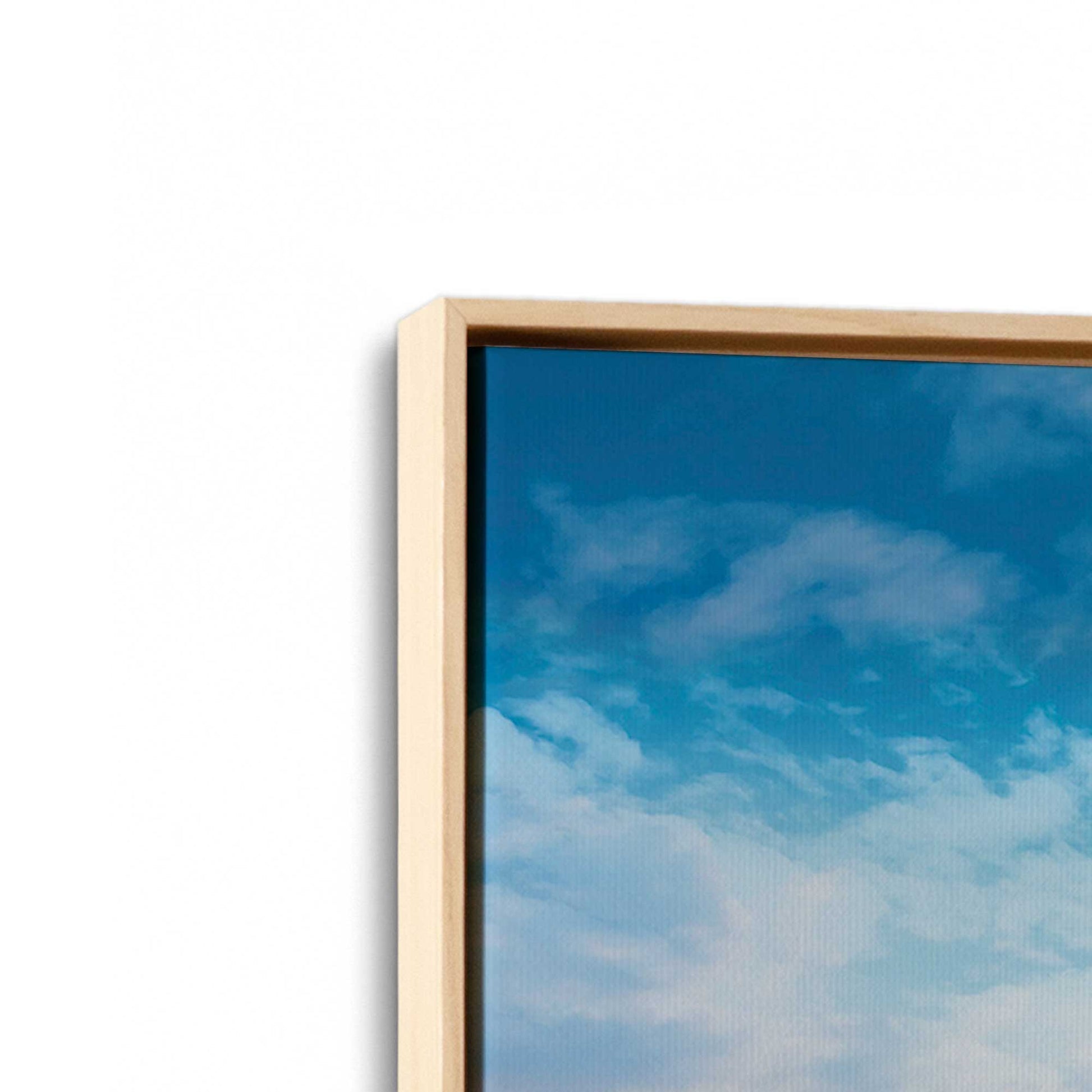[Color:American Maple], Picture of art in a American Maple frame at an angle