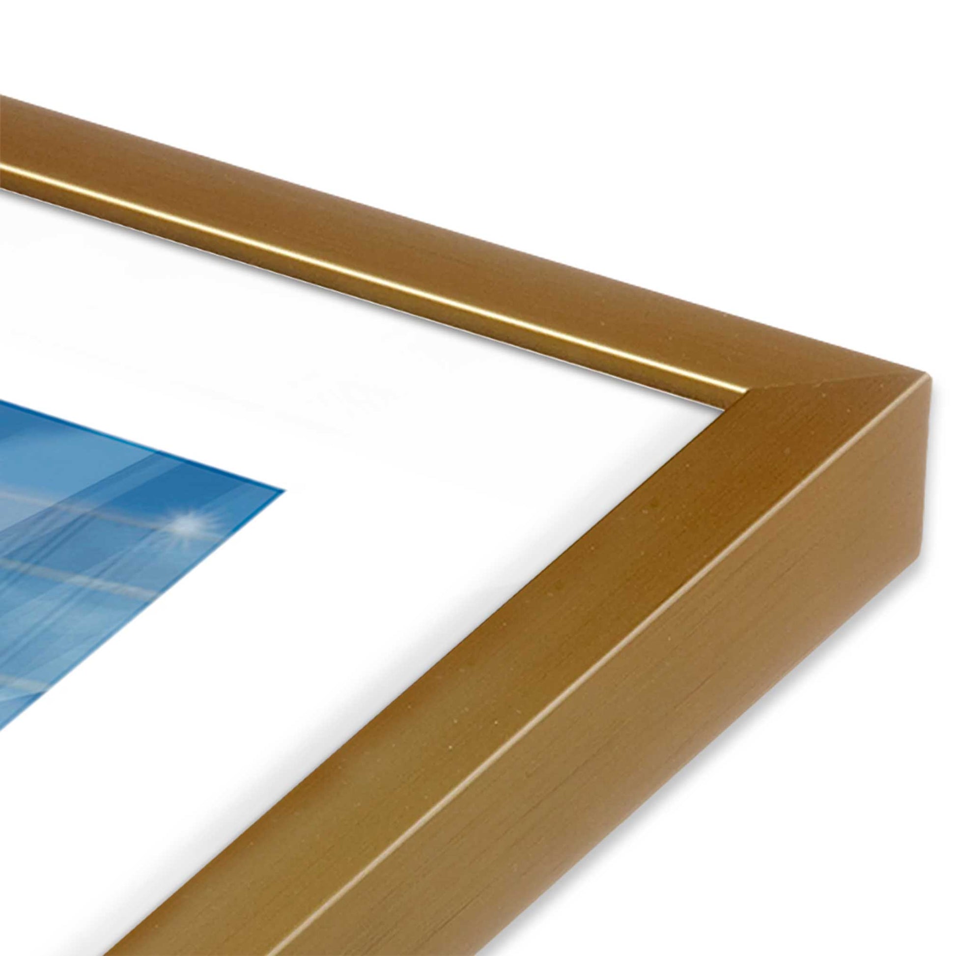 [Color:Polished Gold], Picture of art in a Polished Gold frame at an angle