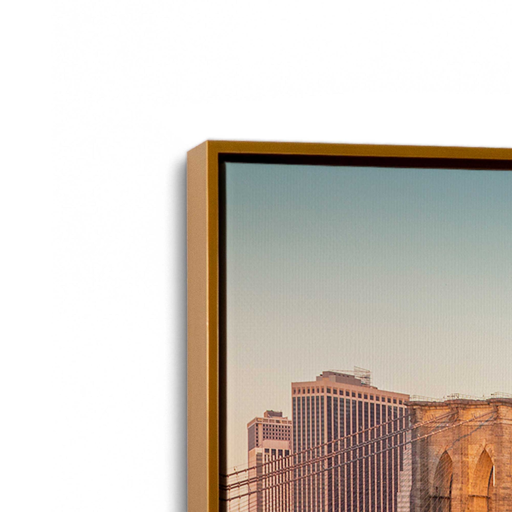 [Color:Polished Gold], Picture of art in a Polished Gold frame at an angle