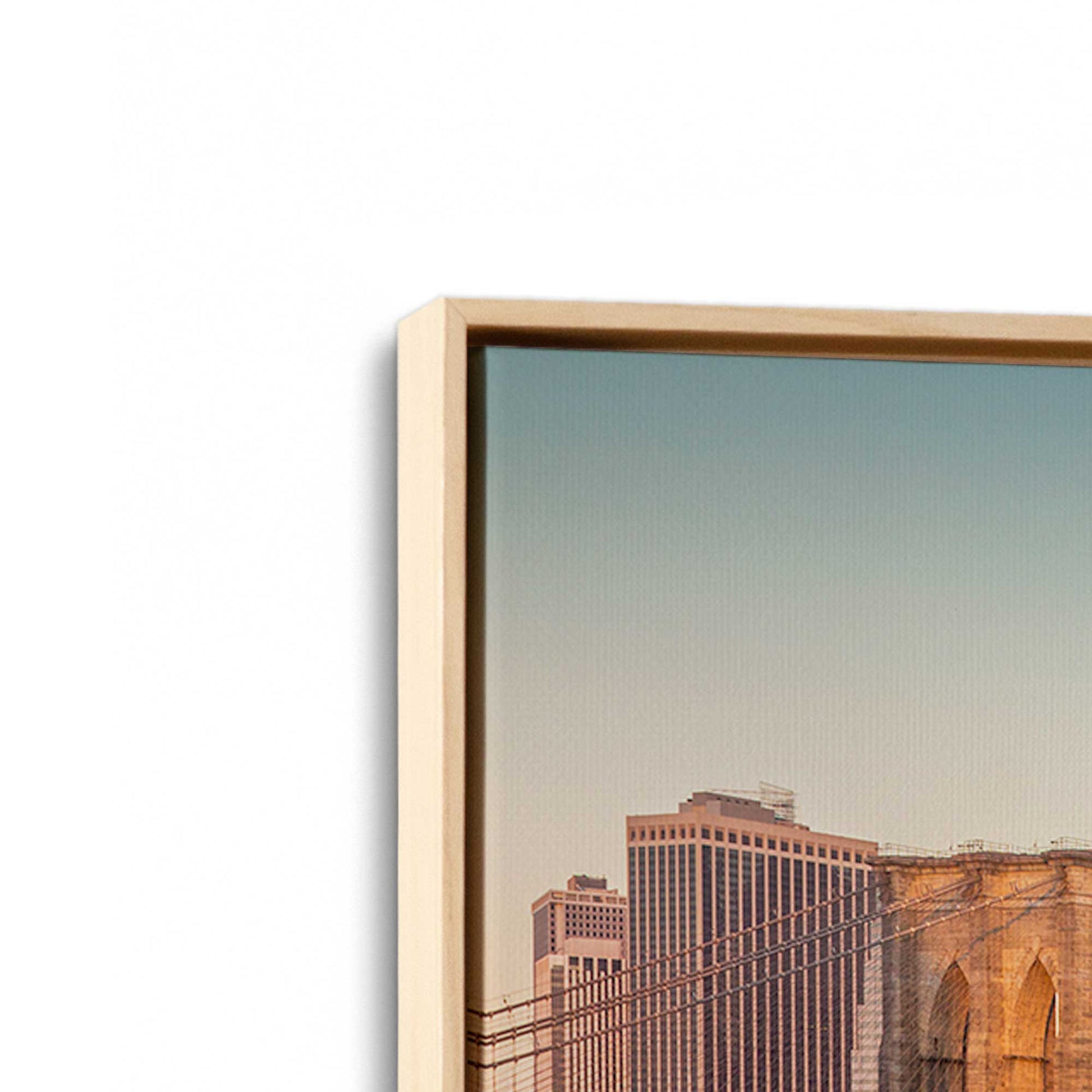 [Color:American Maple], Picture of art in a American Maple frame at an angle